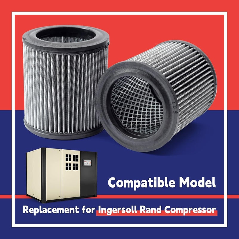 Dusledel 2 Pcs 32012957 Air Filter Replacement for Ingersoll Rand Compressor Replace 32012940 32175466 110377E100 2545 7100 3000 10T2 15T4 H15T4 TS7-TS15 32165466 - Image 3